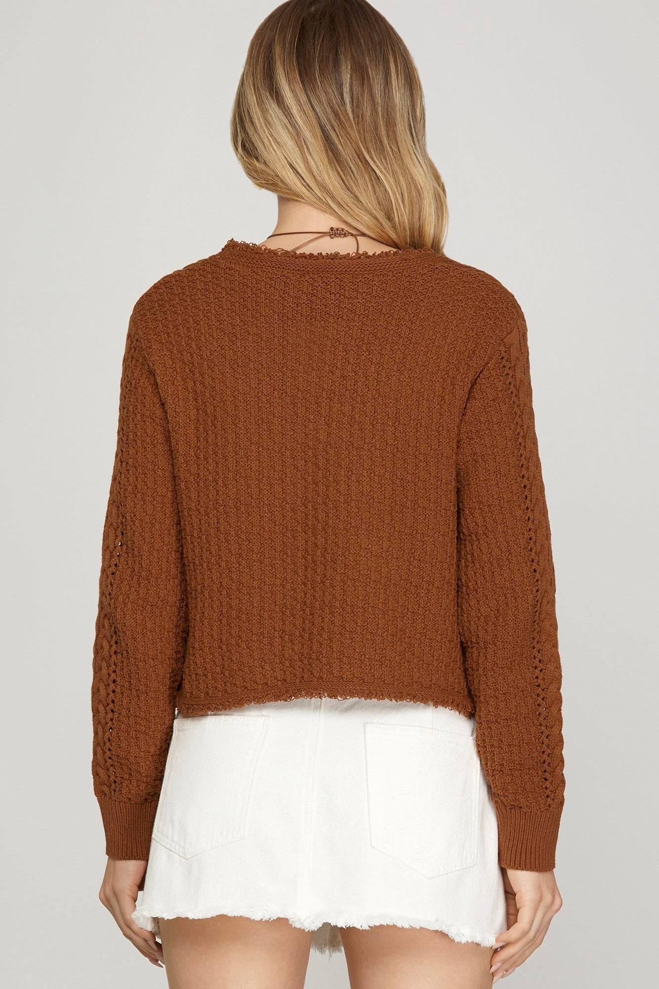 Cinnamon Swirl Tie Sweater