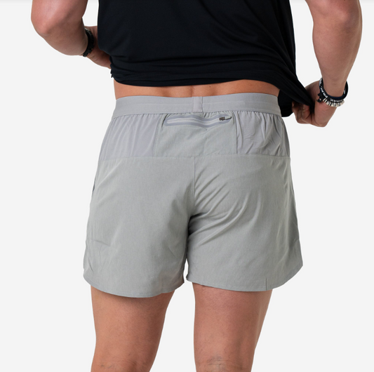 Burlebo Training Shorts- Heather Light Gray