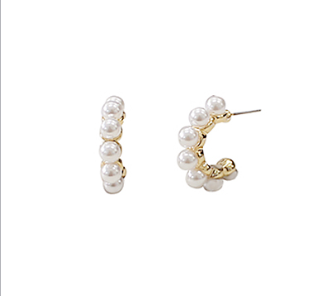 Dainty Pearl Hoops