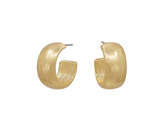 Textured Metal Open Gold Hoops