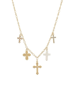 Multi Cross Charm Necklace