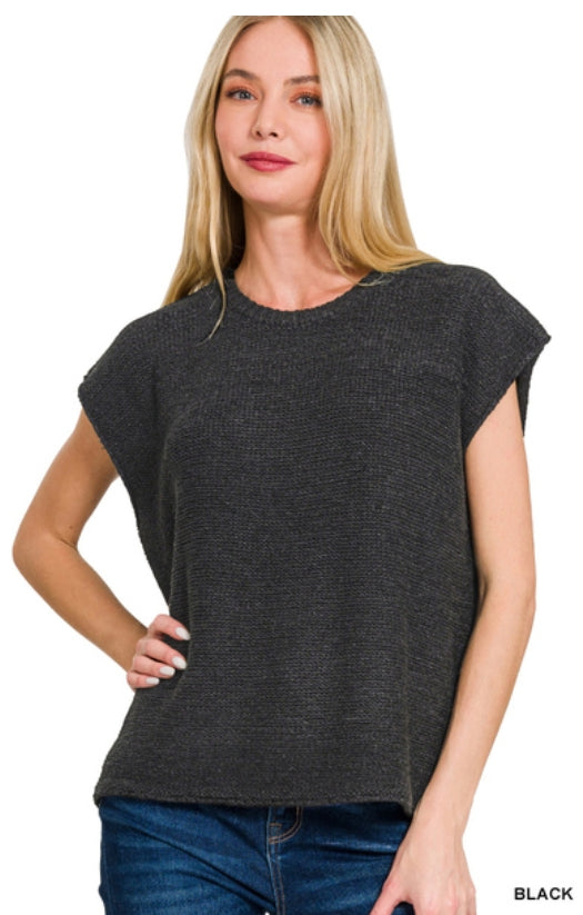 Feeling Full Sweater Vest - Black