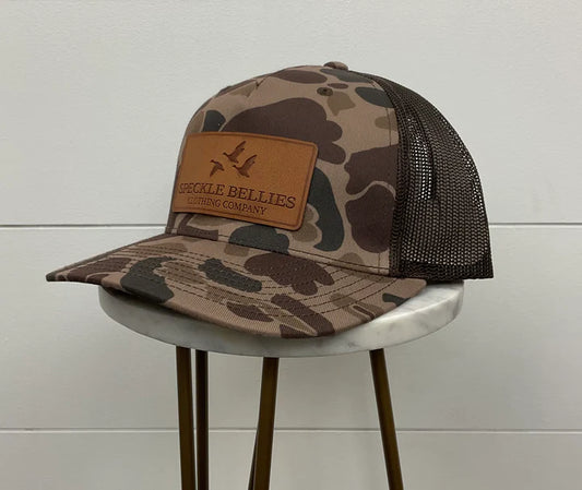 Three Geese Leather Patch Hat