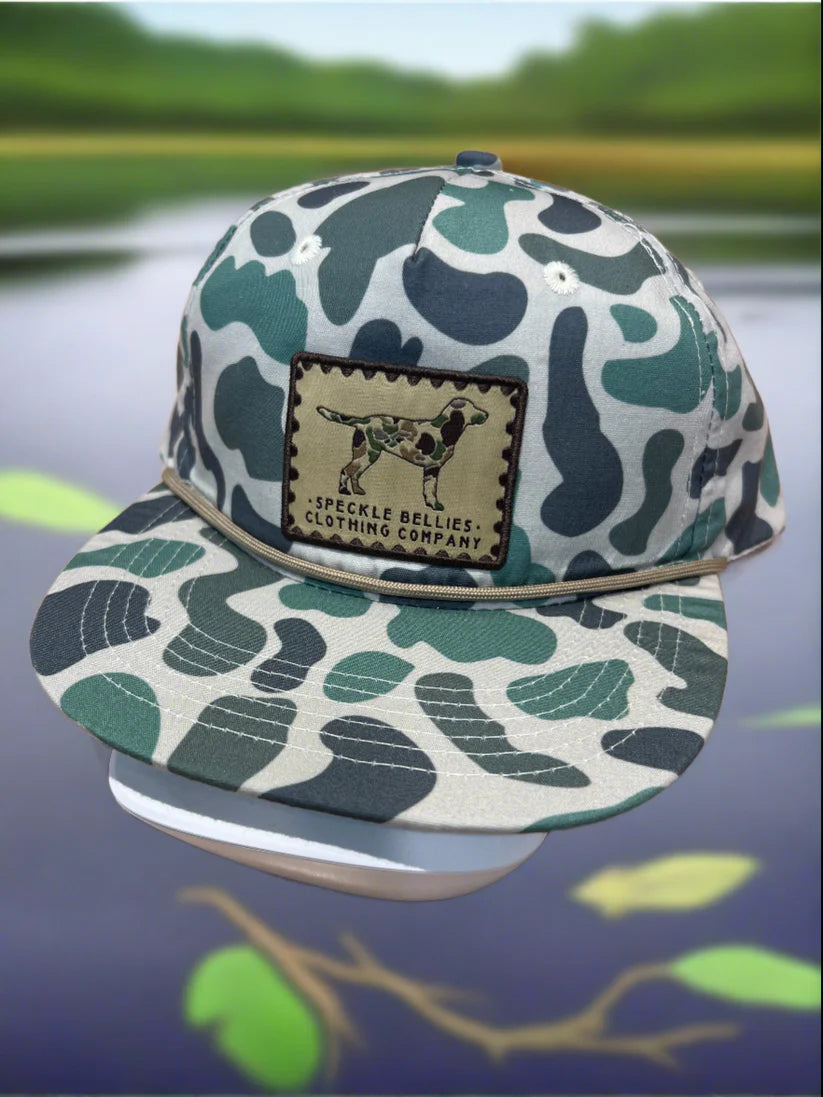 Speckle Bellies Camo Dog Hat- Foggy Marsh
