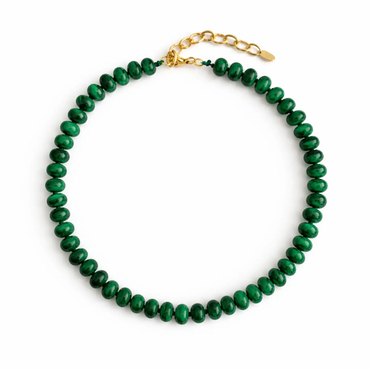 Beaded Necklace - Malachite Green