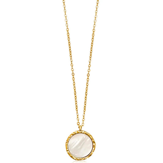 Ellie Vail Alba Mother Of Pearl Pendant Necklace