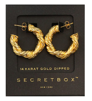 Rope Twist Gold Hoop Earrings