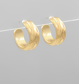 Textured Chunky Gold Hoops
