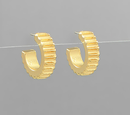 Gold Rigged Hoop Earrings