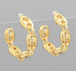 Gold Chain Hoop Earrings