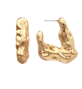 Abstract Textured Hoop Earrings