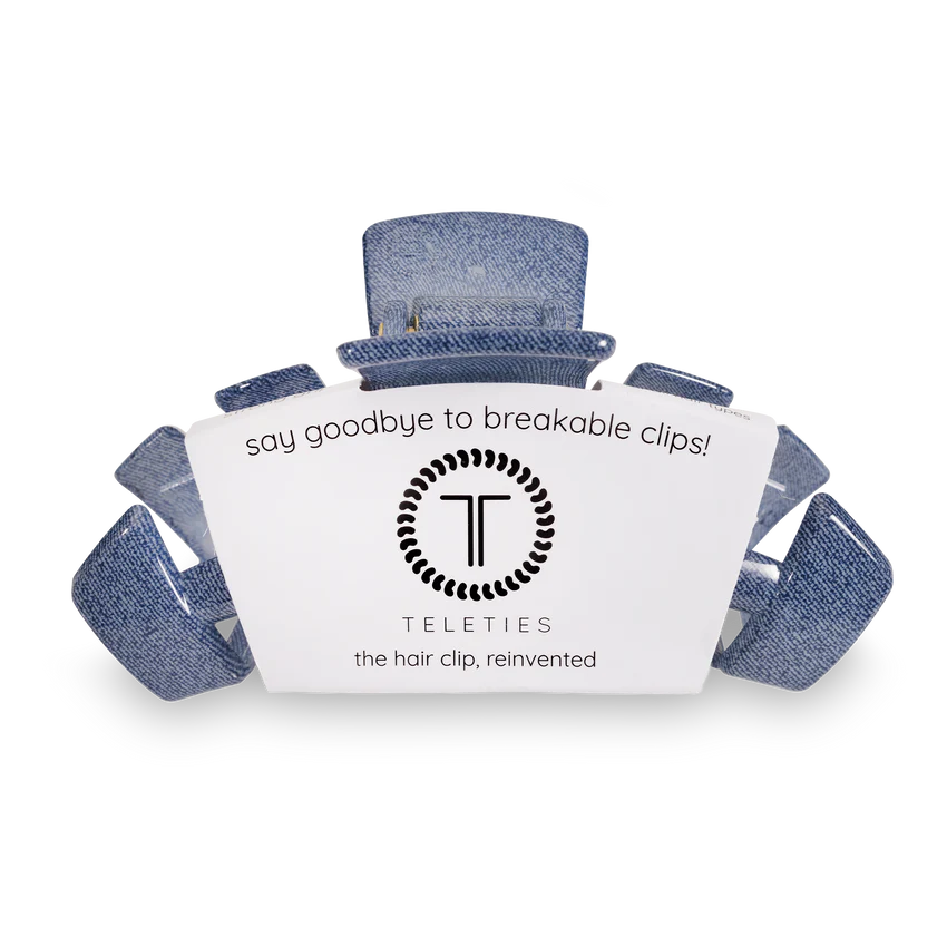 Teleties Large Denim Claw Clip