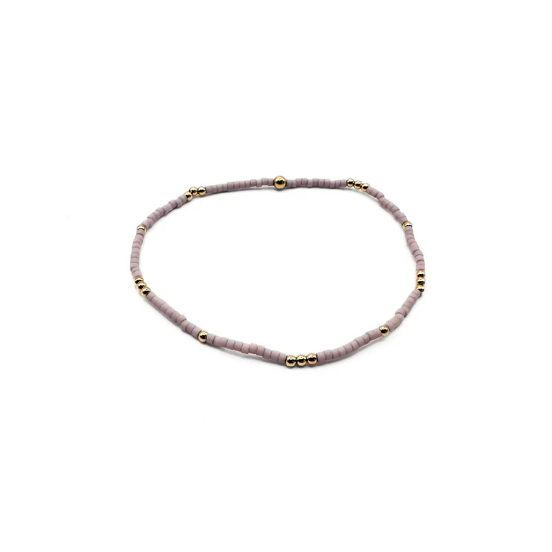 Erin Gray 2mm Newport LAVENDER + Gold Filled Waterproof Bracelet