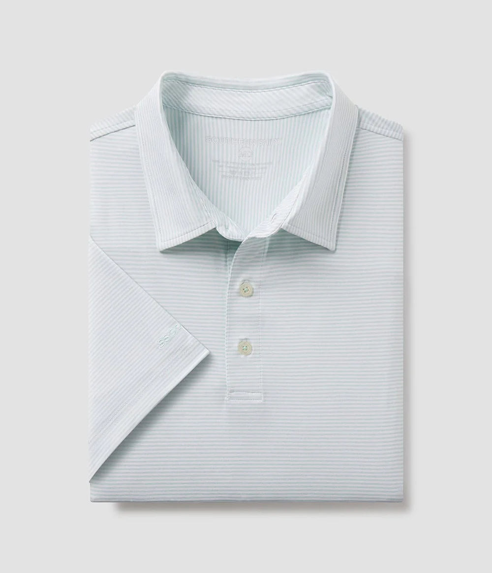 Heather Madison Stripe Polo - Chalky Mint