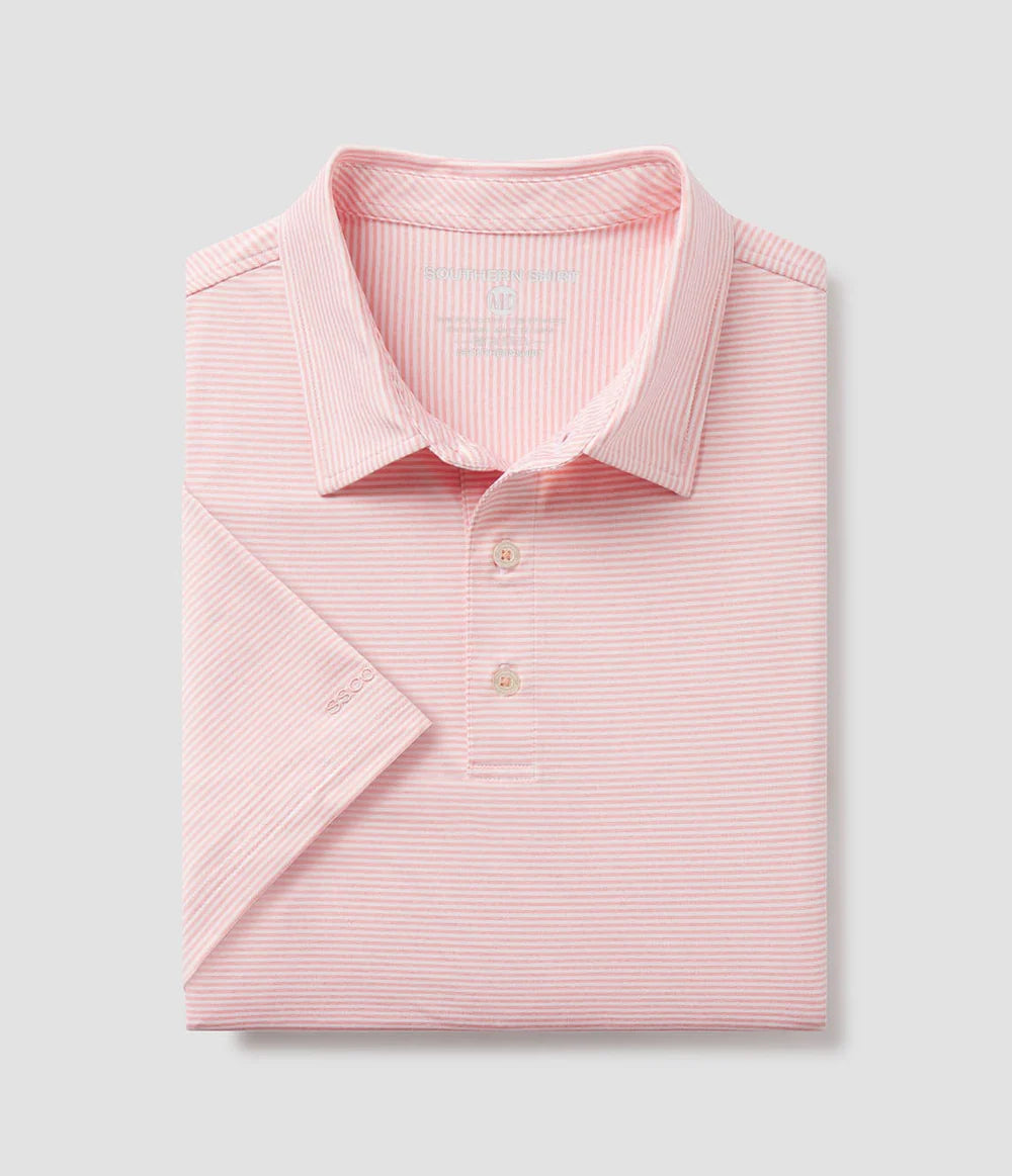 Heather Madison Stripe Polo - Conch Shell