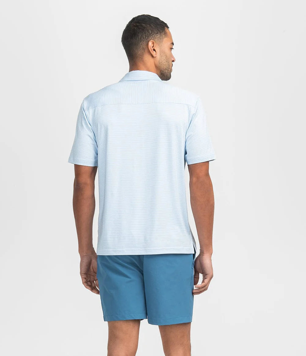 Heather Madison Stripe Polo - Crystal Lake