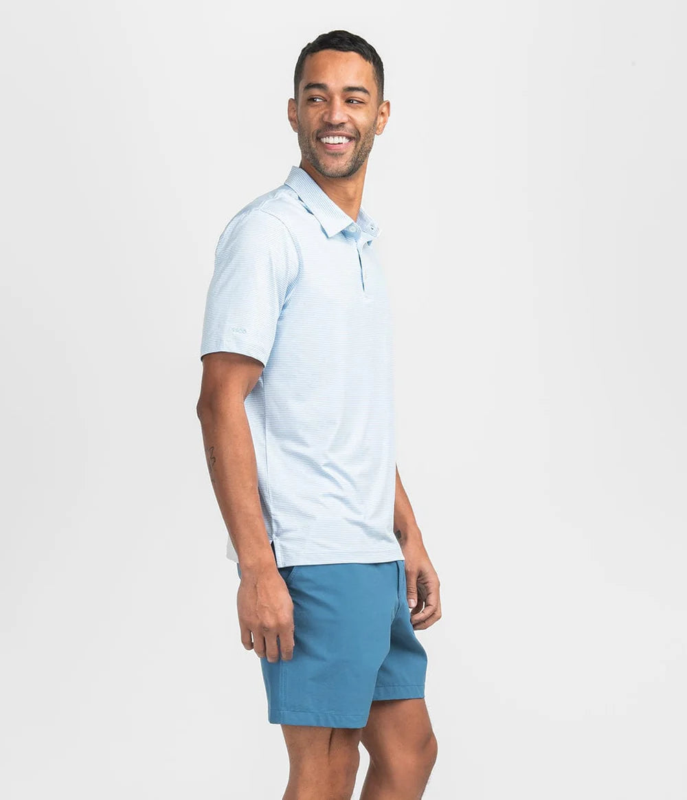 Heather Madison Stripe Polo - Crystal Lake