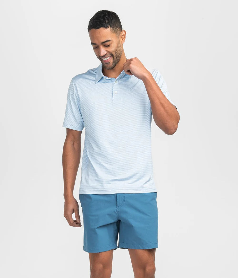 Heather Madison Stripe Polo - Crystal Lake