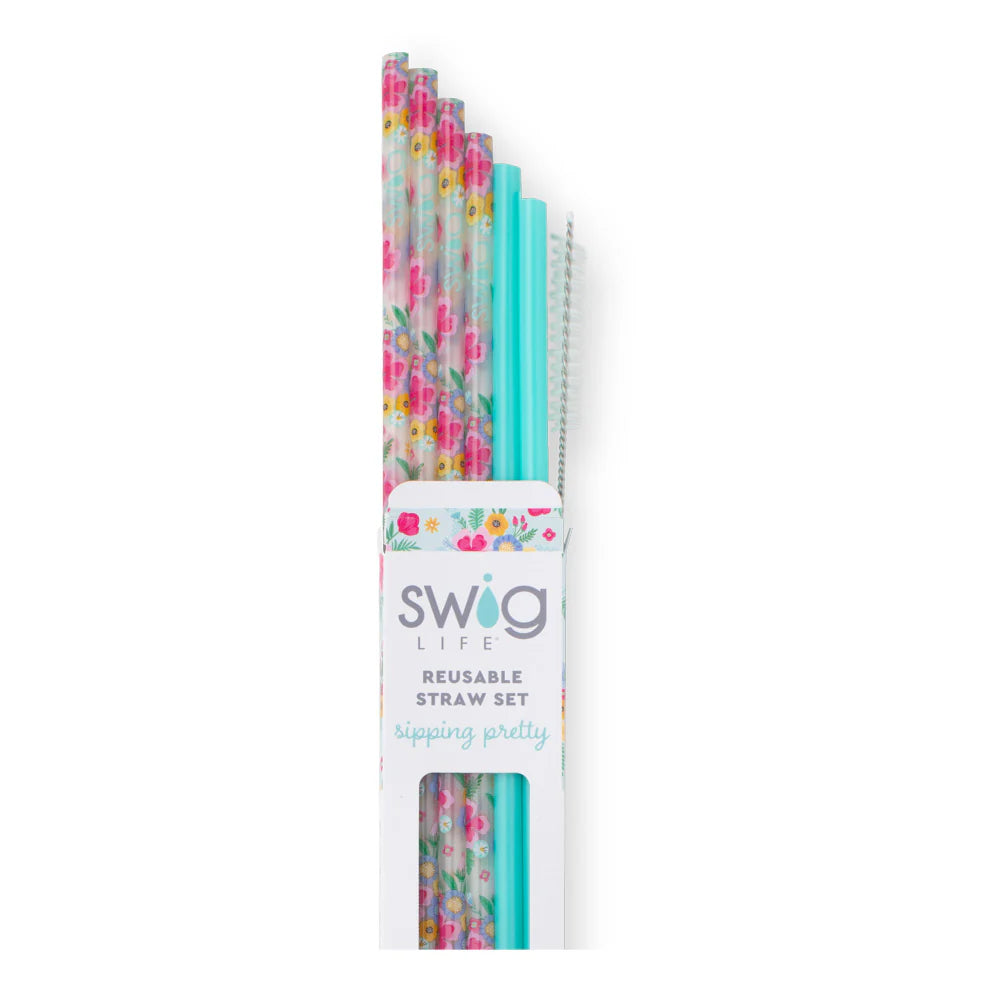 Swig Island Bloom Straw Set