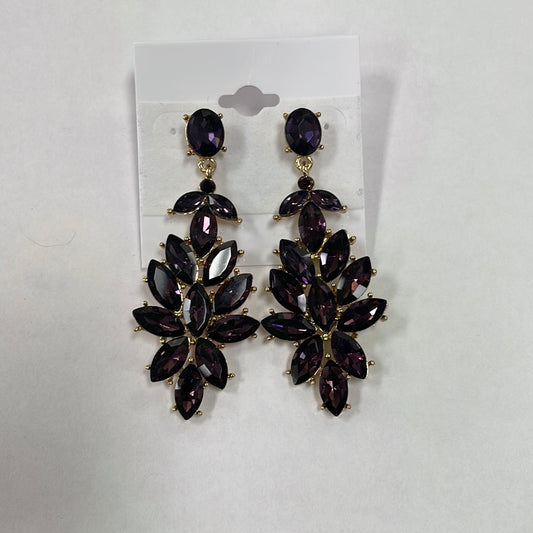 Formal Earrings Gold Base Purple