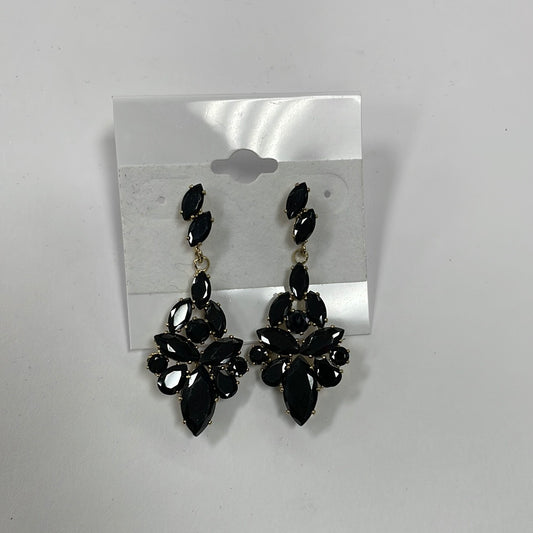 Formal Earrings Black Gold Med