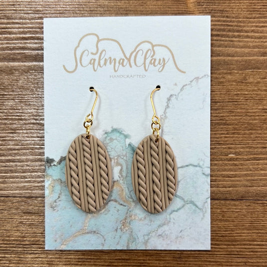 Calma Clay Frappe Sweater Weather Gold Dangle Earrings