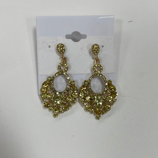 Formal Earrings Yellow Dangle and Gold