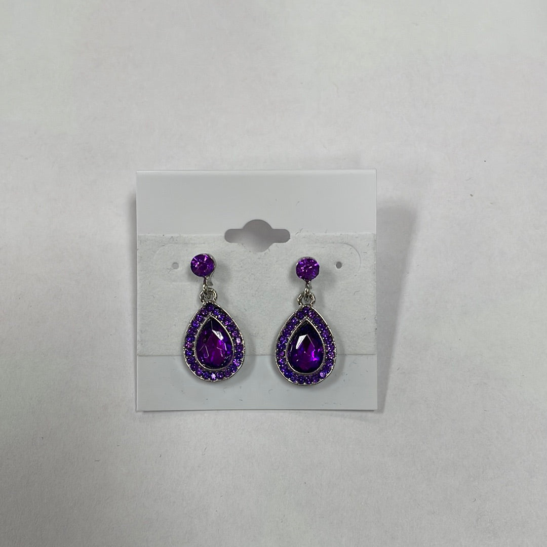 Formal Earrings Purple Diamond