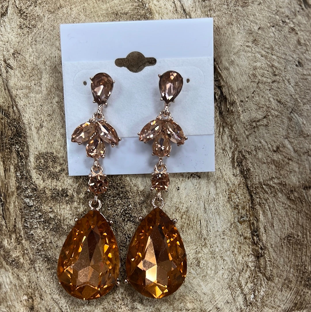 Formal Earrings Long Drop Teardrop