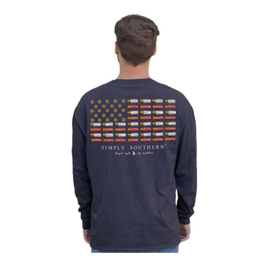 Men’s Simply Southern LS Tee Flag