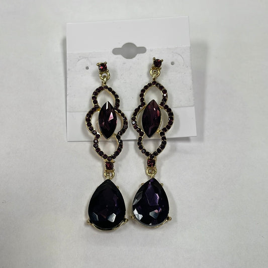 Formal Earrings Purple Detailed Dangle