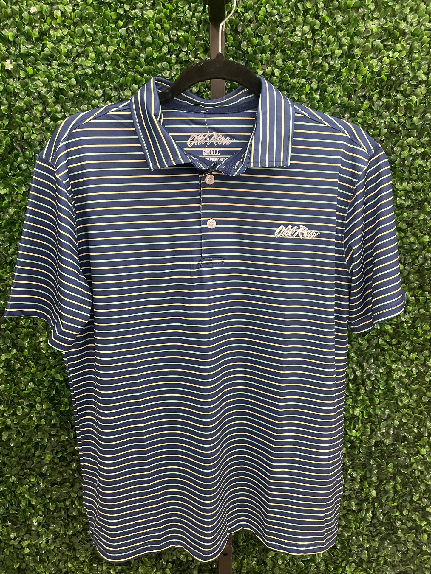 Old Row Striped Polo - Navy