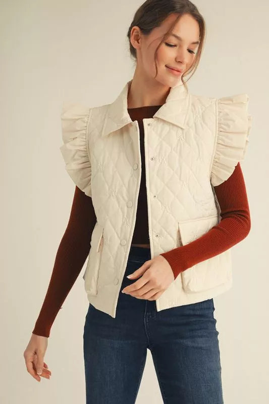 Wrapped with a Bow Vest - Ivory