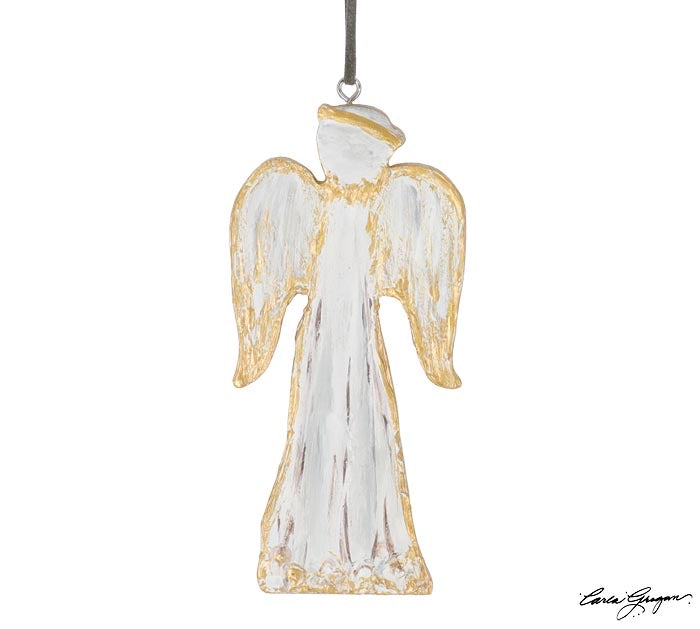 Gold Wooden Angel Ornament