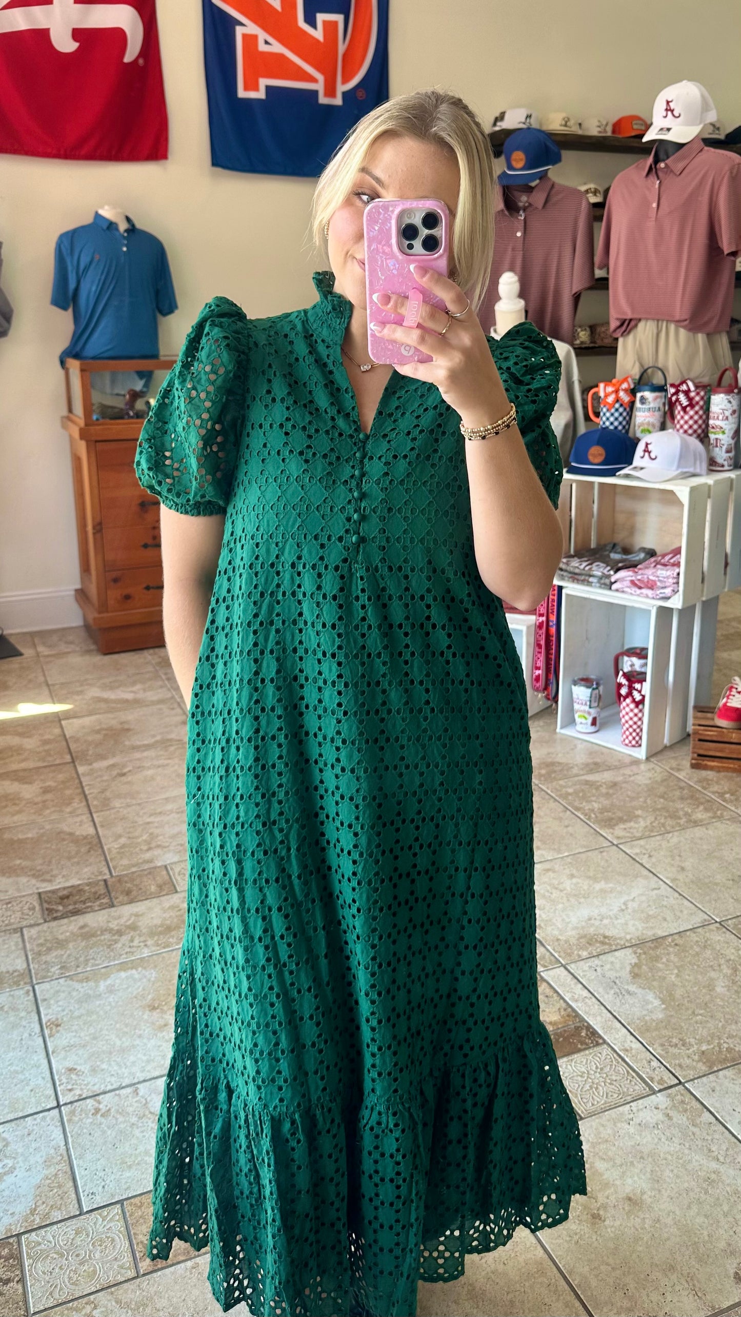 Evermore Dress - Hunter Green
