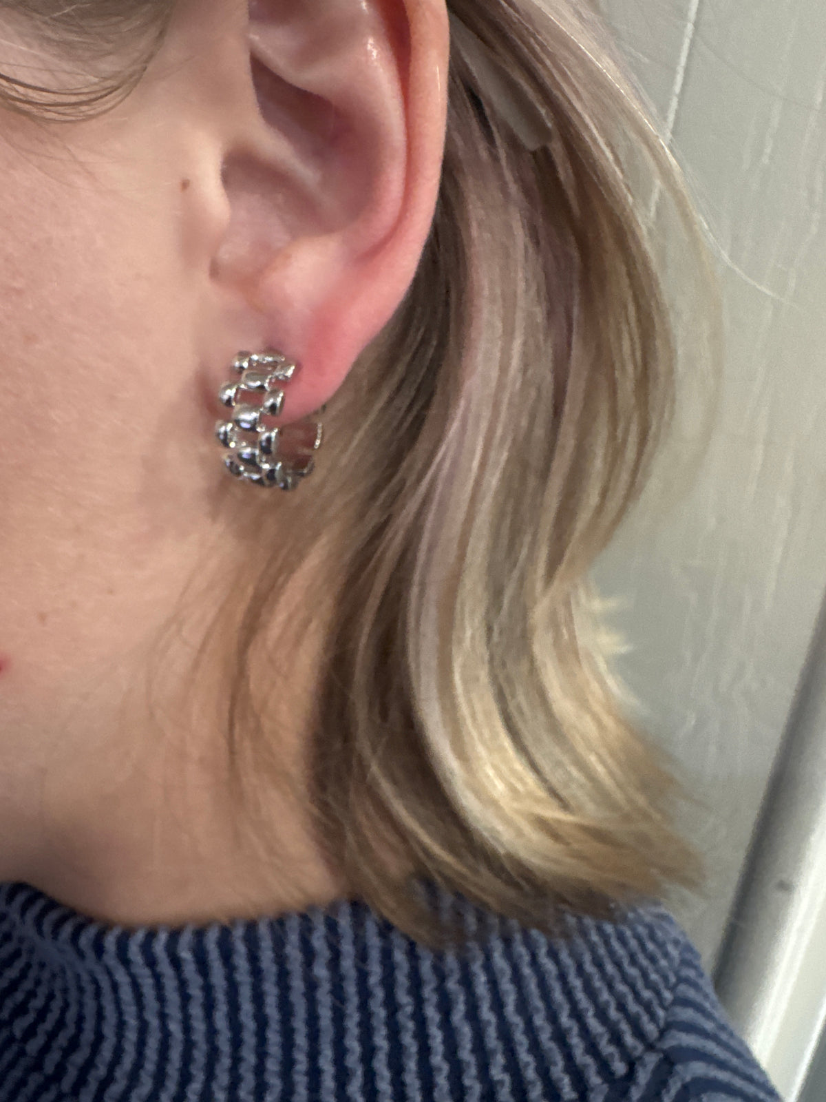 15mm Silver Chain Earrings