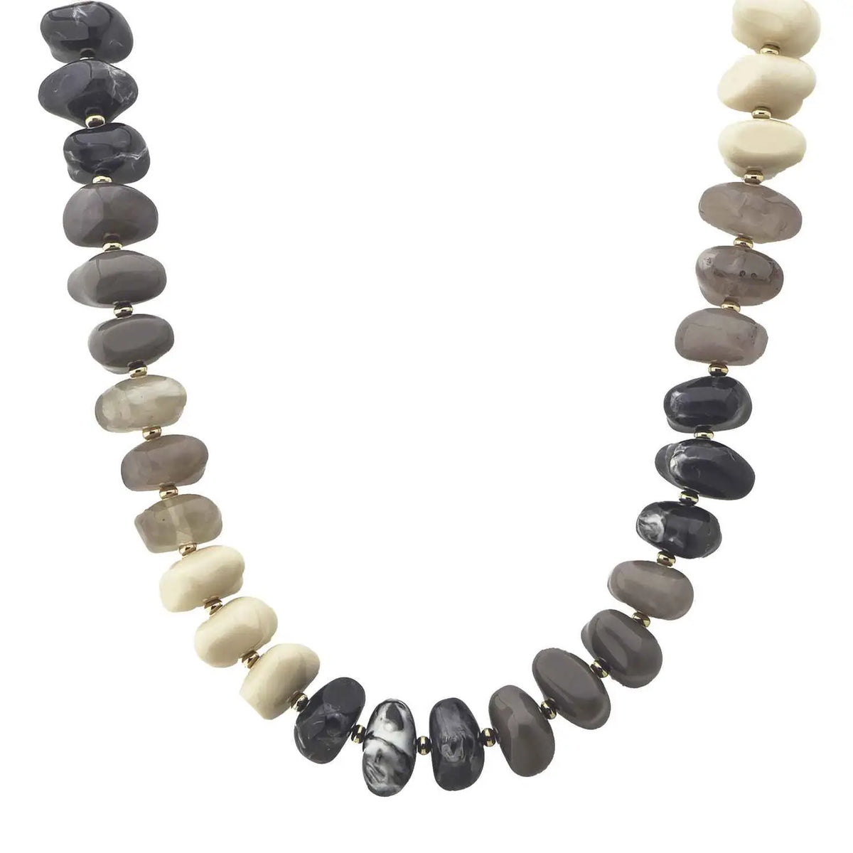 Beaded Necklace - Gray Multi