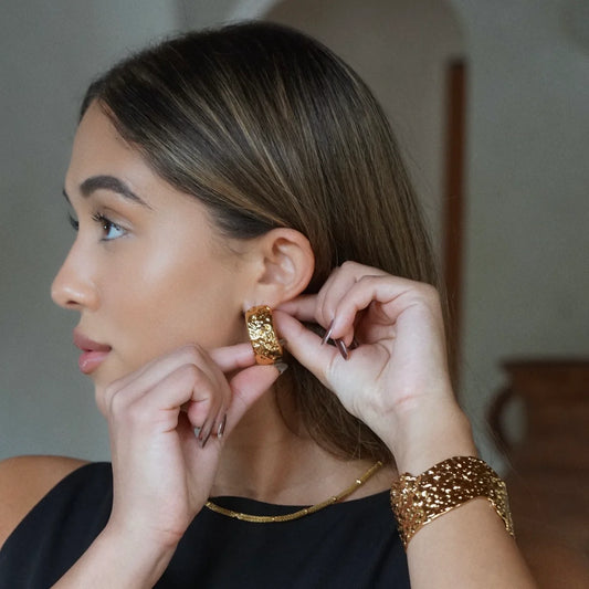 Ellie Vail Robbie Hammered Hoop Earring