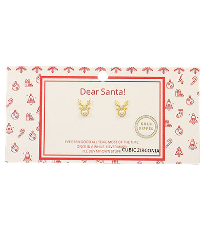 Christmas Pearl Reindeer Studs
