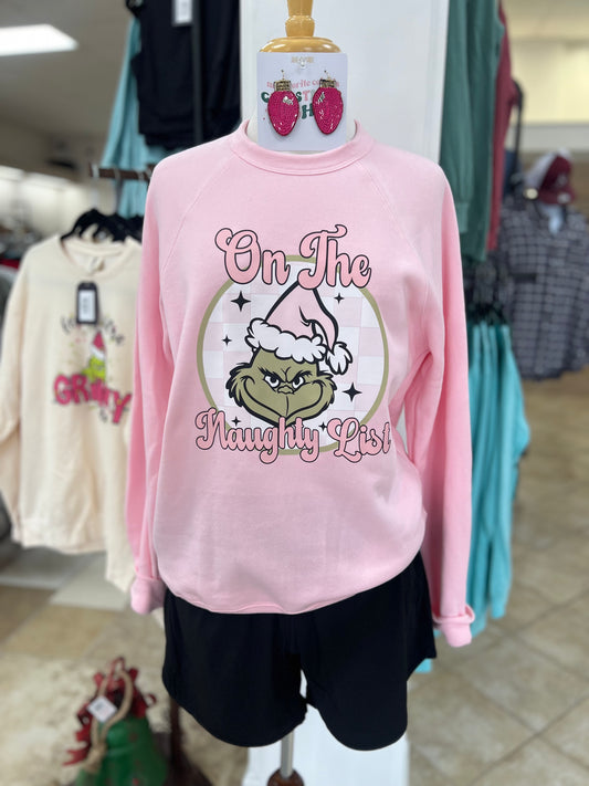 On The Naughty List Grinch Sweatshirt