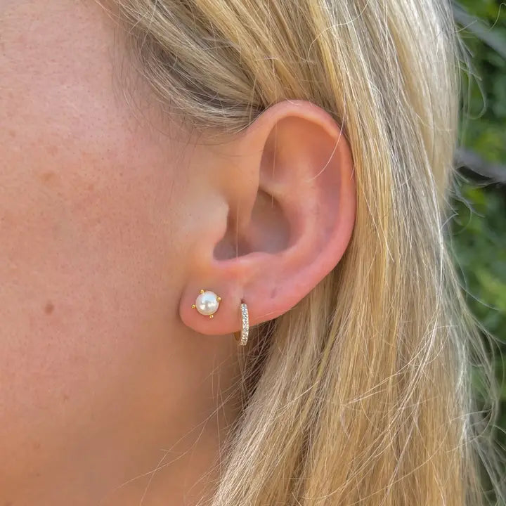 Nikki Smith Golden Pearl Stud Earrings