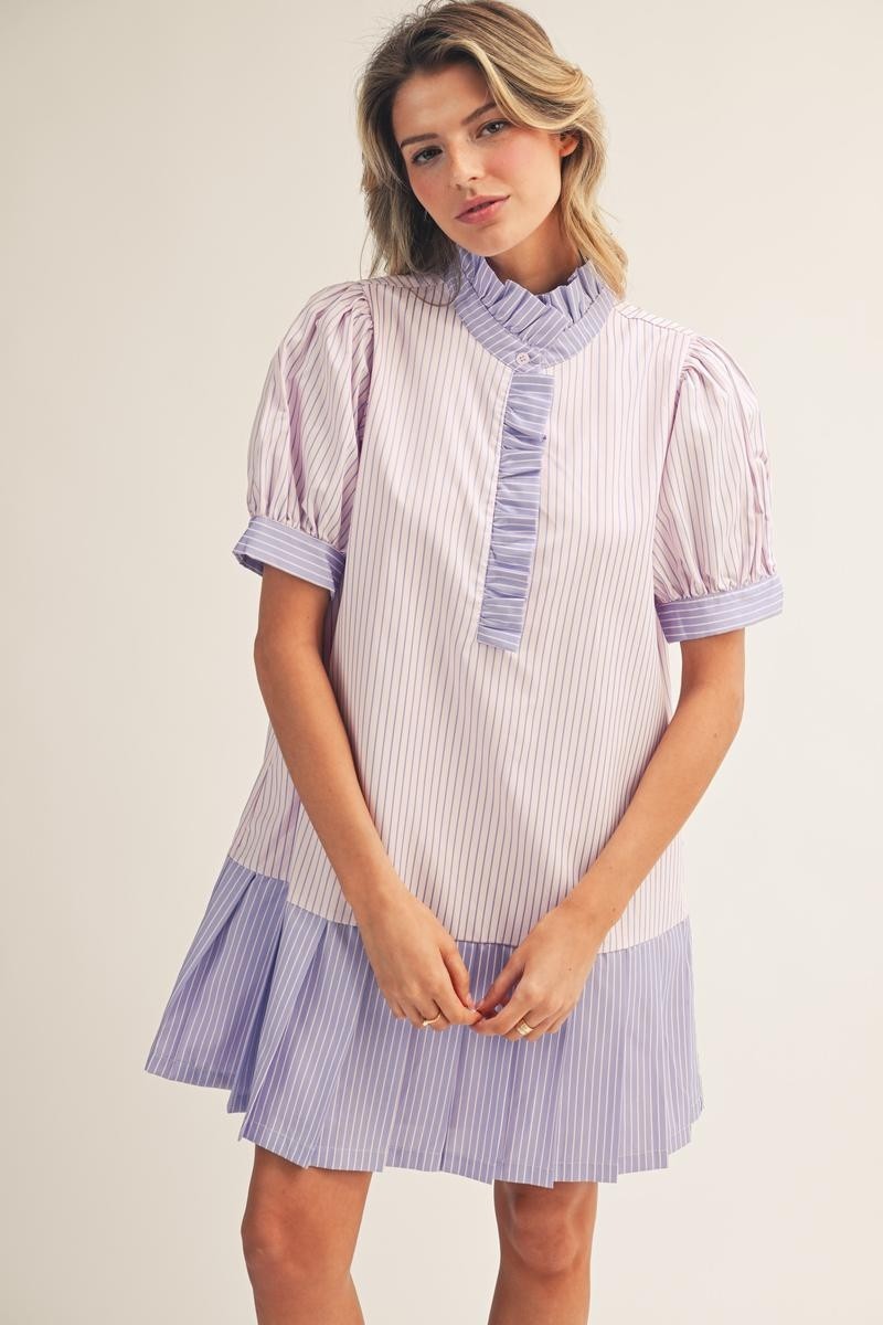 Fashionably Late Mini Dress - Pink