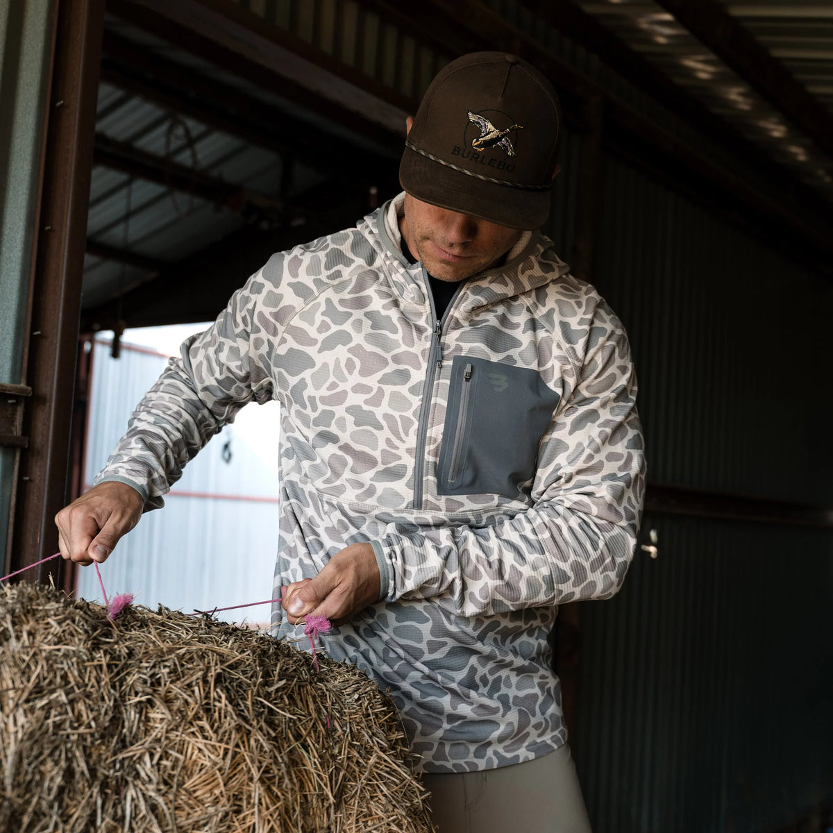 Burlebo Blaze Tech Quarter Zip - Classic Deer Camo