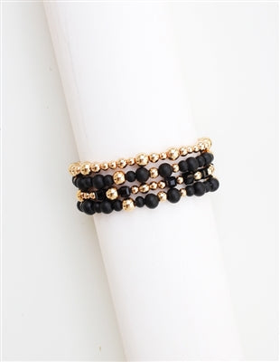 Black and Gold 4 Bracelet Set