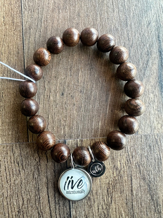 Live Intentionally NLH Bracelet Wood