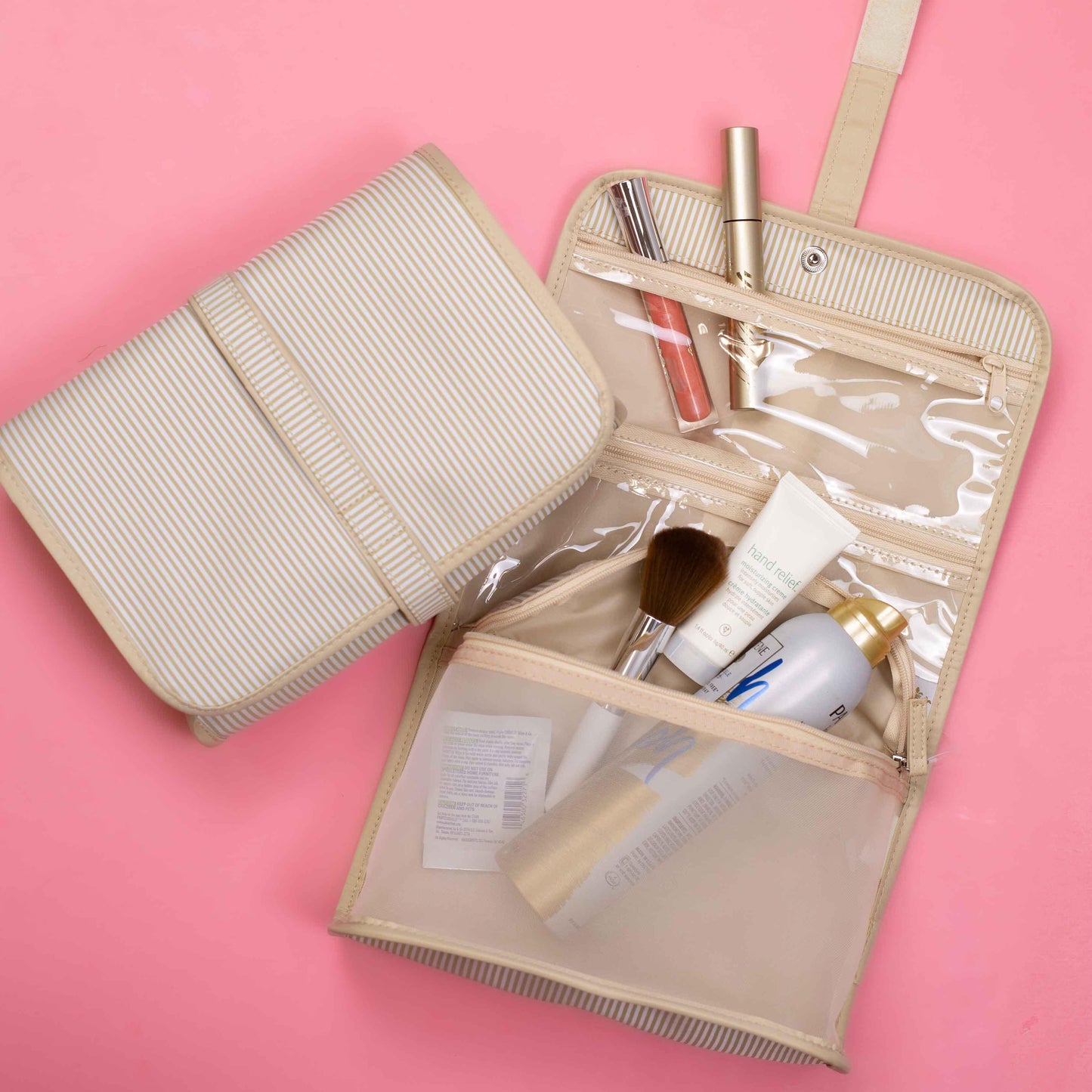 Pinstripe Cosmetic - White/Shell