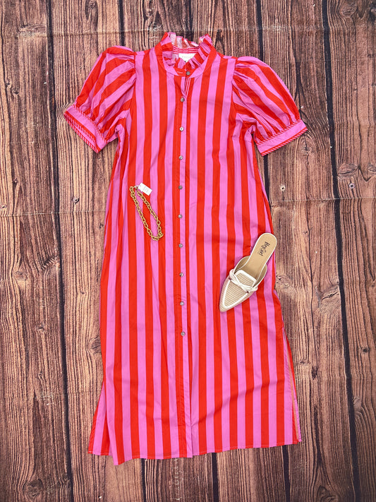 The Brynley Midi Dress - Pink & Orange