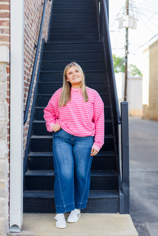 Summer Sunsets Pullover - Strawberry