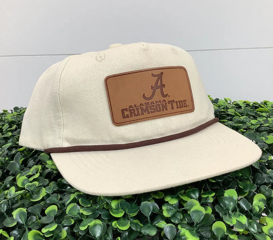 Speckle Bellies Crimson Tide Leather Patch- Cream