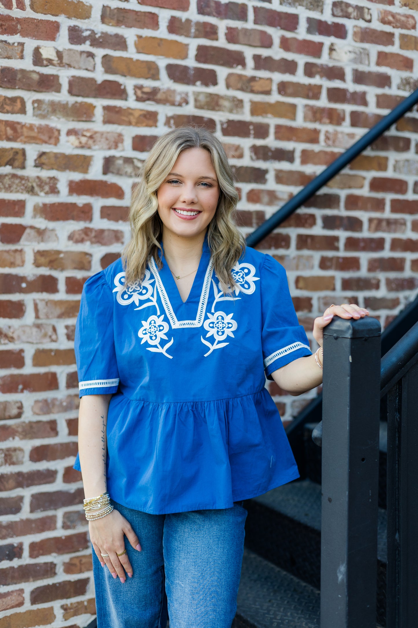 Santorini Stitch Top